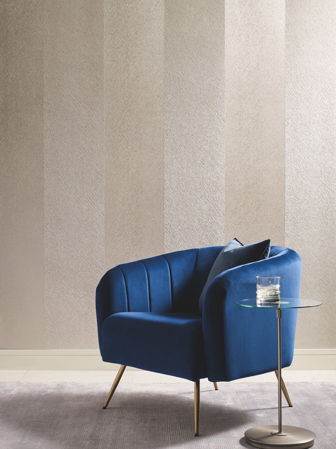 Etched Chevron Cream Wallpaper by Antonina Vella Designer