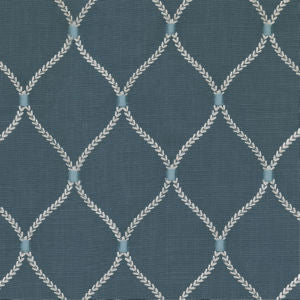 Deacon Sapphire by Norbar Designer Fabric GALLERY 50% POLYESTER / 50% COTTON INDIA 4 1/2"V - 5"H 54 - Swanky Fabrics -