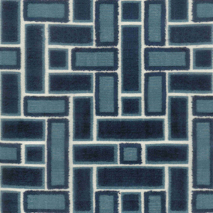 Dean Indigo by Norbar Designer Fabric RITZ 76% VISCOSE 24% POLYESTER INDIA 9 1/4"V 13 1/2"H 54" - Swanky Fabrics -