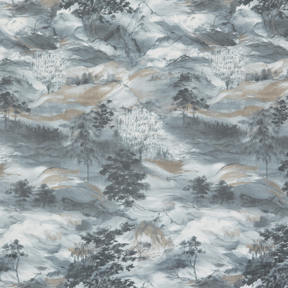 Decatur 3 Slate by Marcus William Designer Fabric KAI/MARCUS WILLIAM ARAVALLI 100%POL SPAIN MARTINDALE WEAR TEST (50 000 CIRCULAR RUBS) Horizontal: 18.125 and Vertical: 29.125 56.25 in - Swanky Fabrics -