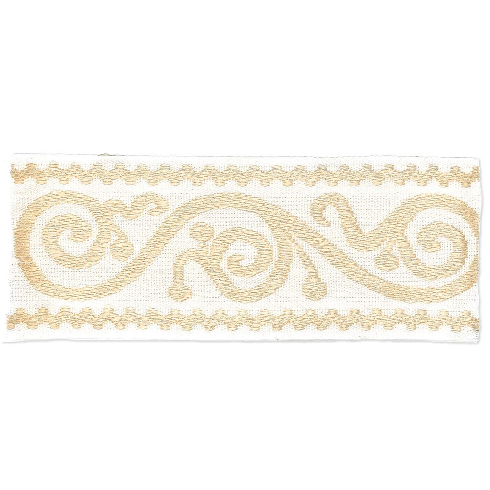 Delilah 3 Ivory by Stout Designer Trim HARMONY TRIM 58%POL 42%SVI CHINA </p><p>Repeat: 0 2.5 in - Swanky Fabrics -