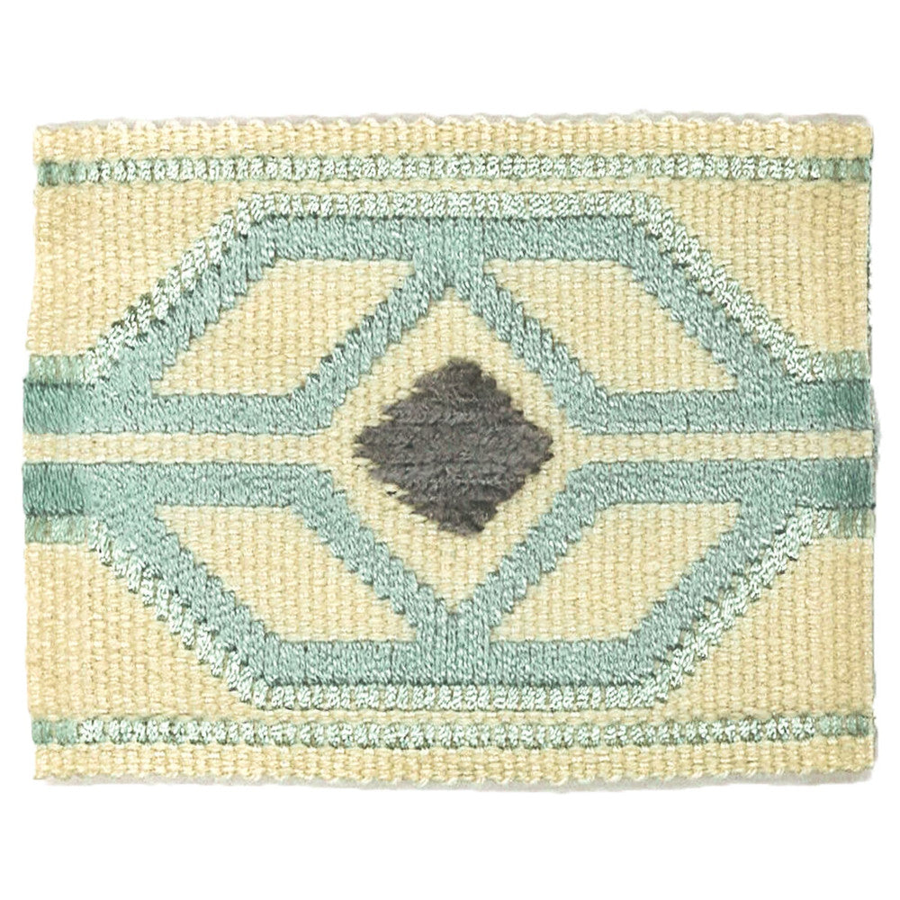 Dermotte 5 Glacier by Stout Designer Trim TREND ALERT 56%SVI 35%LIN 9%COT CHINA </p><p>Repeat: 0 2.13 in - Swanky Fabrics -