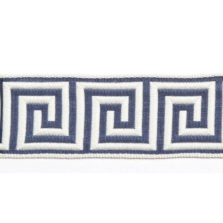 Hellenic Key Jacquard Tape Denim by Europatex Designer Fabric Hellenic 62% Fibranne, 38% Rayon 2.00 inches - Swanky Fabrics -