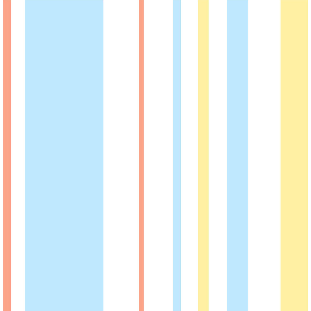 Disney & Pixar Toy Story 4 Owens Stripe Blue & Orange Wallpaper by York Wallcoverings Designer Disney Kids Vol. 4 Covers about 56.4 square feet 20.5-in by 33-ft long roll Unpasted 0 - Swanky Fabrics -