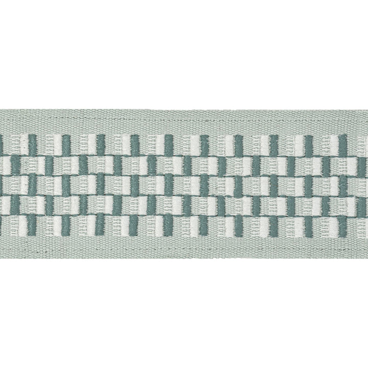 Dimensions Tape 1 Seaglass by Stout Designer Trim STITCHED UP TRIM 100%COT %BEMB INDIA CATB 117-2013 WYZENBEEK 9 000 DOUBLE RUB WEAR TEST (MEDIUM DUTY) Horizontal: 2.500 and Vertical: 0.625 2.5 in - Swanky Fabrics -