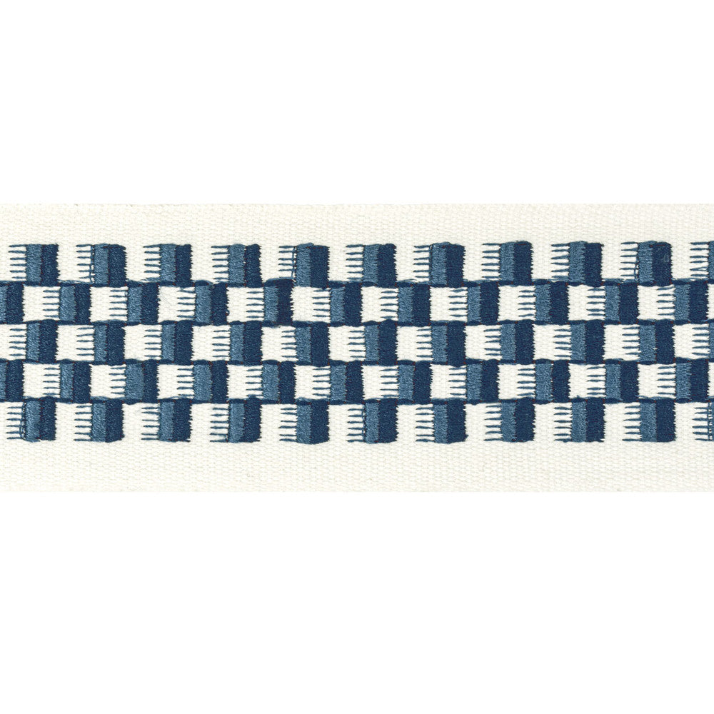 Dimensions Tape 2 Ocean by Stout Designer Trim STITCHED UP TRIM 100%COT %BEMB INDIA PERFORMANCE RATED FABRIC FLAME RETARDANT-U.F.A.C. CLASS 1 CATB 117-2013 WYZENBEEK 51 000 DOUBLE RUB WEAR TEST (HEAVY DUTY) Horizontal: 2.500 and Vertical: 0.625 2.5 in - Swanky Fabrics -