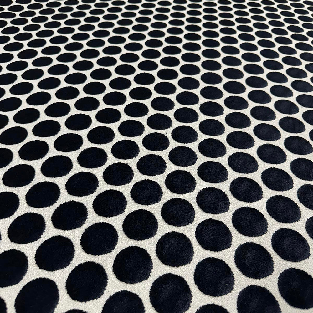 Disky Ebony by Magnolia Designer Fabric - 86% Viscose, 14% Polyester India 18000 Horizontal: 3.5 and Vertical: 2.5 57.5 - Swanky Fabrics -