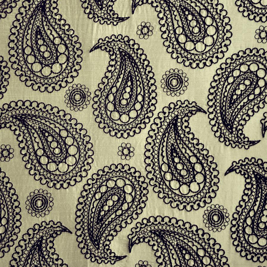 Deveaux # 302 Tortoiseshell by Maxwell Designer Fabric Telafina Season Xiv 100% SILK EMB- 100% POLYESTER INDIA V-23.2"H26" 55" EMB-52" - Swanky Fabrics -