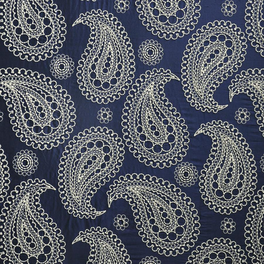 Deveaux # 303 Desoto by Maxwell Designer Fabric Telafina Season Xiv 100% SILK EMB- 100% POLYESTER INDIA V-23.2"H26" 55" EMB-52" - Swanky Fabrics -