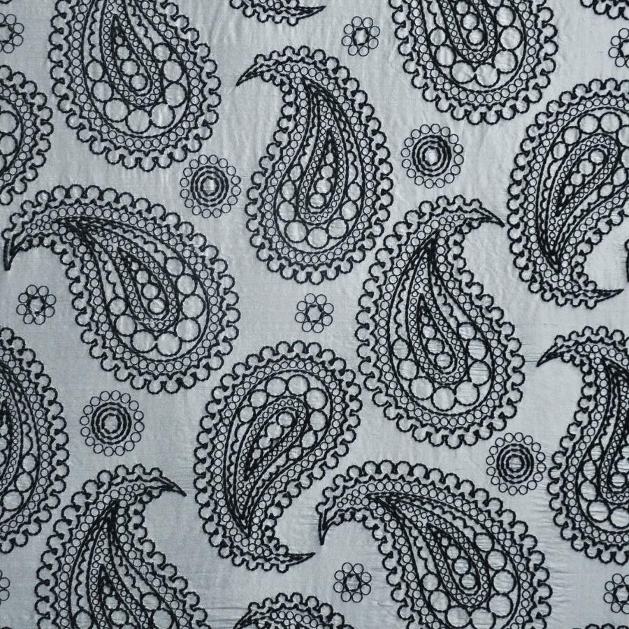 Deveaux # 304 Weimaraner by Maxwell Designer Fabric Telafina Season Xiv 100% SILK EMB- 100% POLYESTER INDIA V-23.2"H26" 55" EMB-52" - Swanky Fabrics -