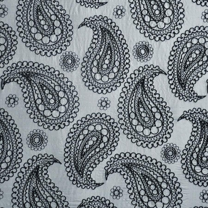 Deveaux # 304 Weimaraner by Maxwell Designer Fabric Telafina Season Xiv 100% SILK EMB- 100% POLYESTER INDIA V-23.2"H26" 55" EMB-52" - Swanky Fabrics -