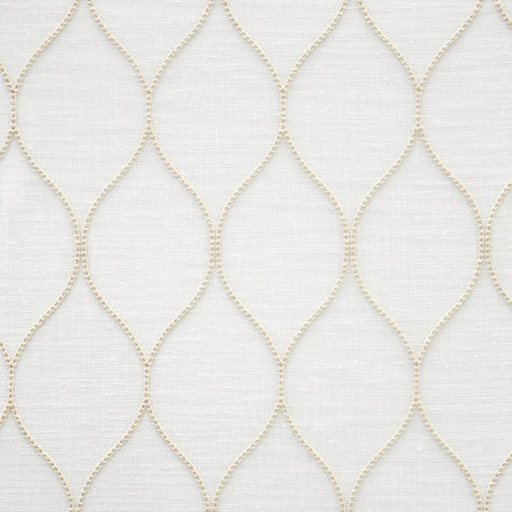 Derby # 407 Cornsilk by Maxwell Designer Fabric Sheer Threads 100% POLYESTER TURKEY V-6.5" H-3.1" 118" EMB. WIDTH 106" - Swanky Fabrics -