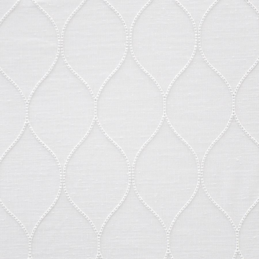 Derby # 436 Coconut by Maxwell Designer Fabric Sheer Threads 100% POLYESTER TURKEY V-6.5" H-3.1" 118" EMB. WIDTH 106" - Swanky Fabrics -