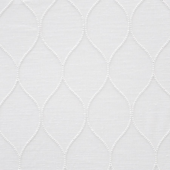Derby # 436 Coconut by Maxwell Designer Fabric Sheer Threads 100% POLYESTER TURKEY V-6.5" H-3.1" 118" EMB. WIDTH 106" - Swanky Fabrics -