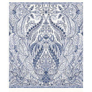 York Wallcoverings Wallpaper Jaipur Paisley Damas Blue Wall Mural