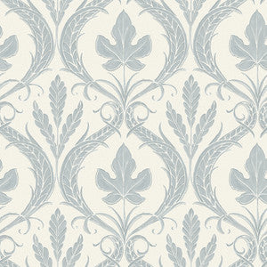 York Wallcoverings Wallpaper Adirondack Damask Blue & Beige