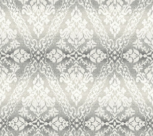 York Wallcoverings Wallpaper Tudor Diamond Damask Black