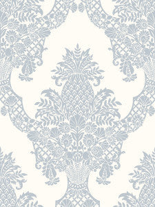 York Wallcoverings Wallpaper Pineapple Plantation Periwinkle & White