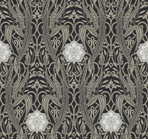 York Wallcoverings Wallpaper Gatsby Damask Black