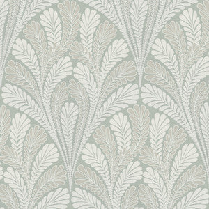 York Wallcoverings Wallpaper Shell Damask Green
