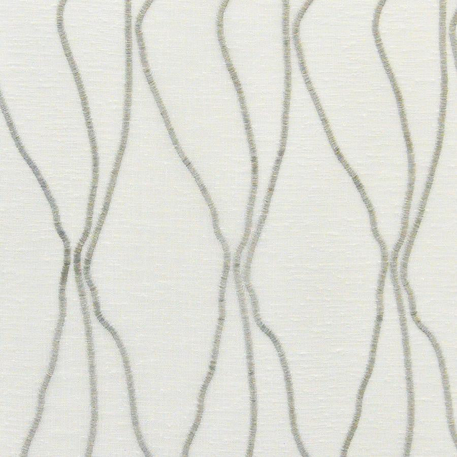 Delos # 511 Concrete by Maxwell Designer Fabric Sheer Paths 100% POLYESTER TURKEY V-17.75" H-4.25" 118" EMB. WIDTH 110" - Swanky Fabrics -