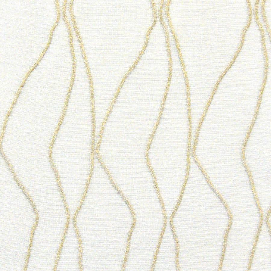Delos # 526 Loofah by Maxwell Designer Fabric Sheer Paths 100% POLYESTER TURKEY V-17.75" H-4.25" 118" EMB. WIDTH 110" - Swanky Fabrics -