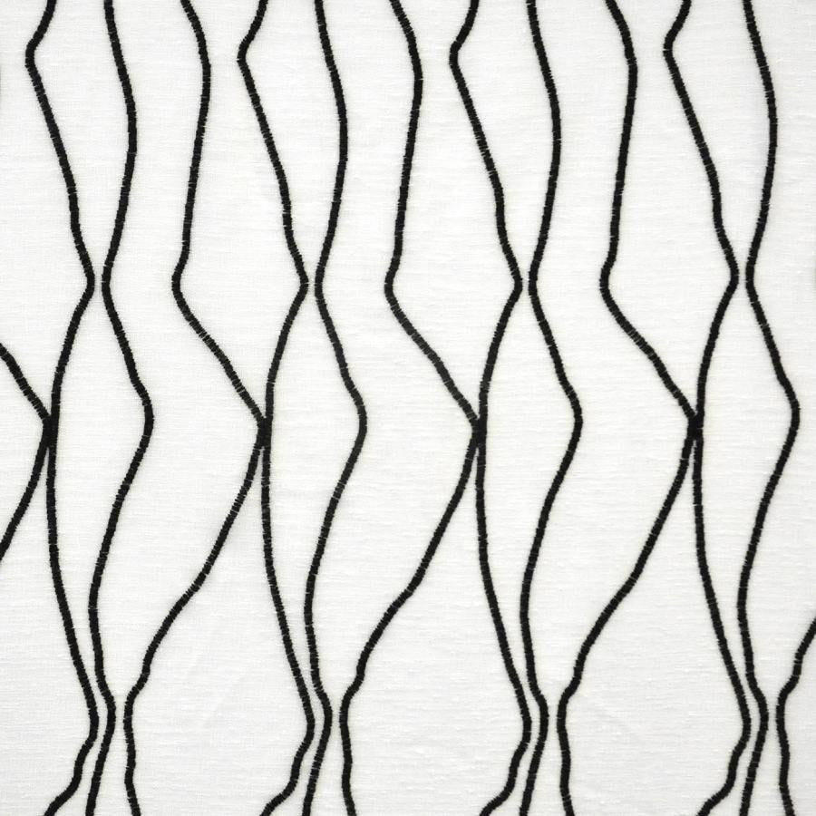 Delos # 548 Midnight by Maxwell Designer Fabric Sheer Paths 100% POLYESTER TURKEY V-17.75" H-4.25" 118" EMB. WIDTH 110" - Swanky Fabrics -