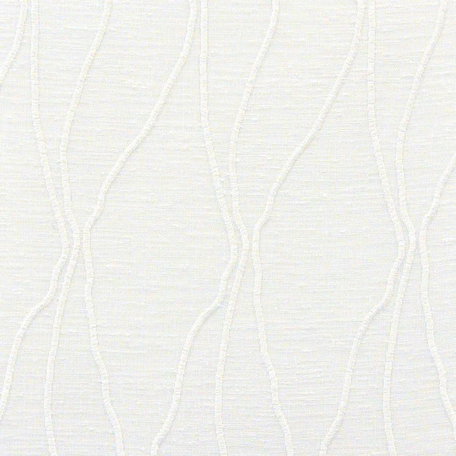 Delos # 552 Icicle by Maxwell Designer Fabric Sheer Paths 100% POLYESTER TURKEY V-17.75" H-4.25" 118" EMB. WIDTH 110" - Swanky Fabrics -