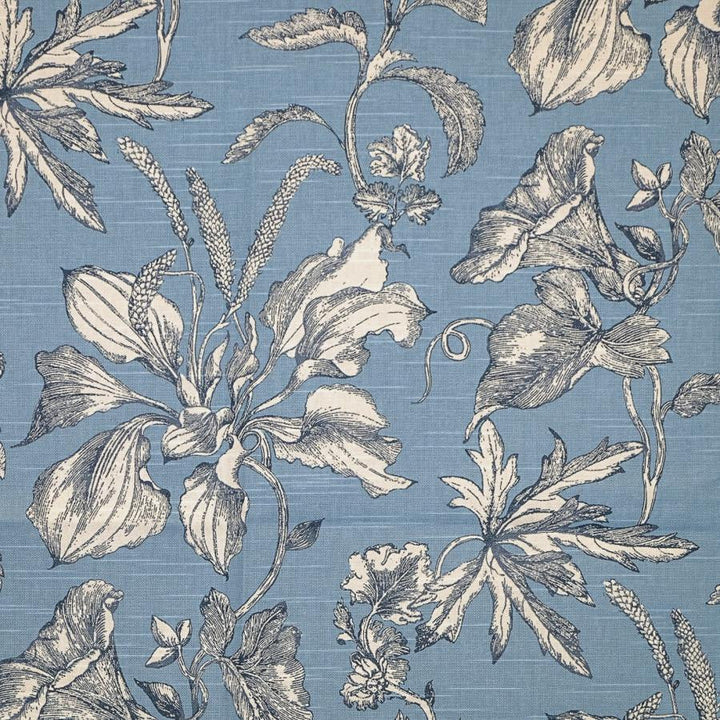 Dewsbury # 528 French Blue by Maxwell Designer Fabric Print Gallery Ii 100% COTTON PAKISTAN V-25.3" H-13.5" 54" - Swanky Fabrics -