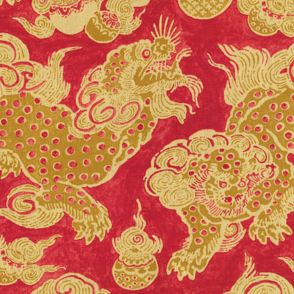 DRAGONS 46J6931 by JF Designer Fabric Windsong Book 100% Linen China  Horizontal: 27 and Vertical: 25.25 55  - Swanky Fabrics -