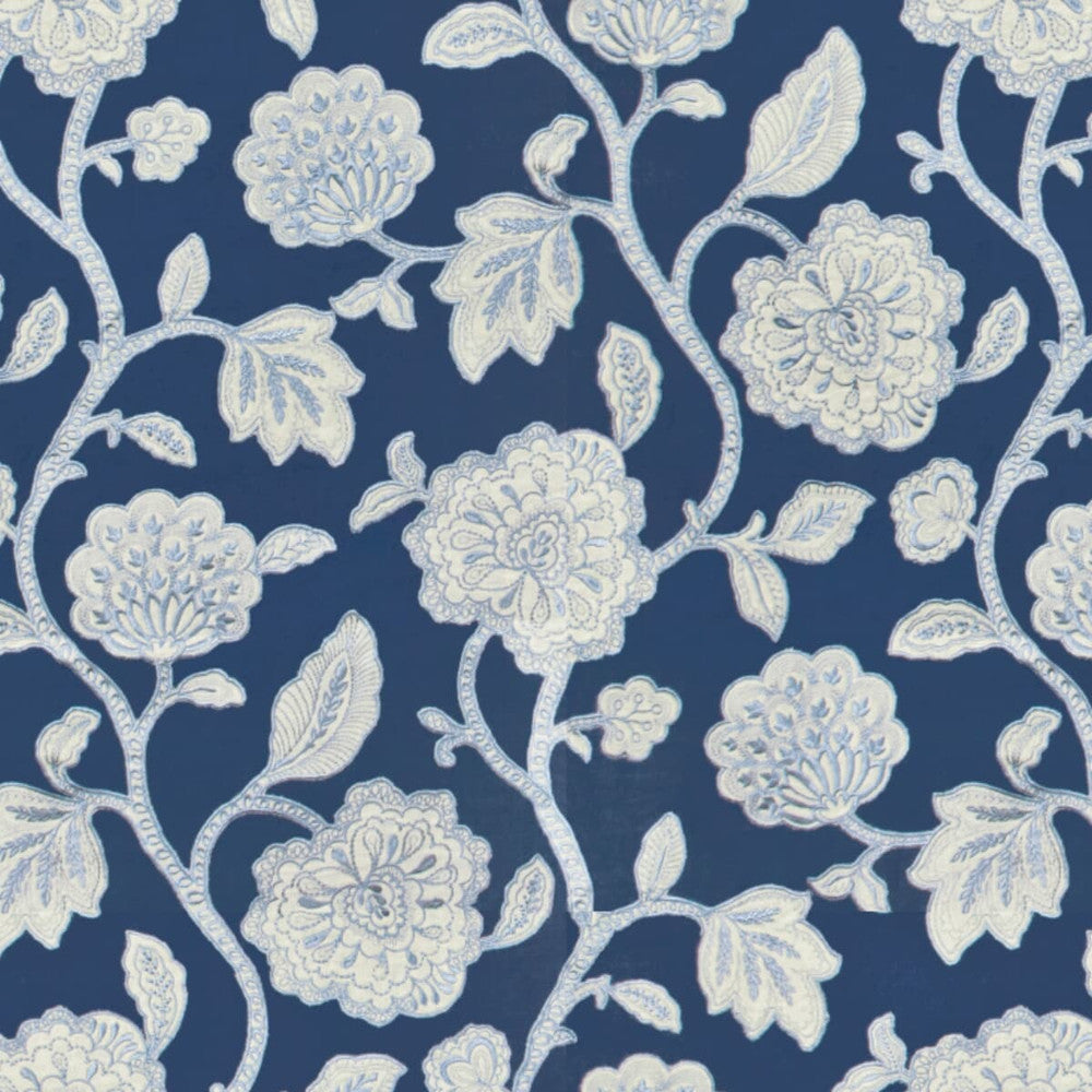 Dryden 1 Blueberry by Stout Designer Fabric RAINBOW LIBRARY PORCELAIN/ROYAL 100%LIN %BEMB INDIA MARTINDALE WEAR TEST (LIGHT DUTY) </p><p>Repeat: 31.125 51.5 in - Swanky Fabrics -