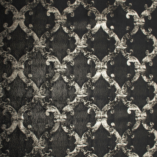 Dazzle - Damask - Black Gold by Europatex Designer Fabric Dazzle 100% Polyester China See Sample Horizontal: N/A and Vertical: N/A 118.00 inches  - Swanky Fabrics -