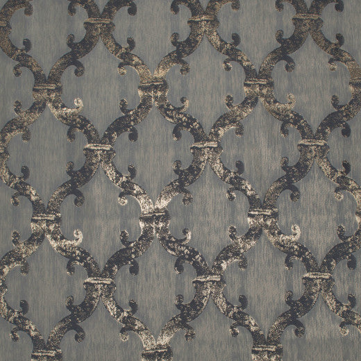 Dazzle - Damask - Blue Gold by Europatex Designer Fabric Dazzle 100% Polyester China See Sample Horizontal: N/A and Vertical: N/A 118.00 inches  - Swanky Fabrics -