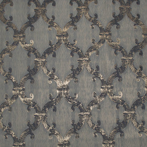 Europatex Fabric Dazzle Damask Blue Gold
