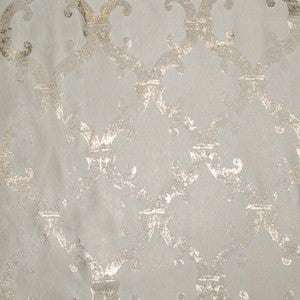Europatex Fabric Dazzle Damask Golden White