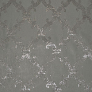 Europatex Fabric Dazzle Damask Silver White