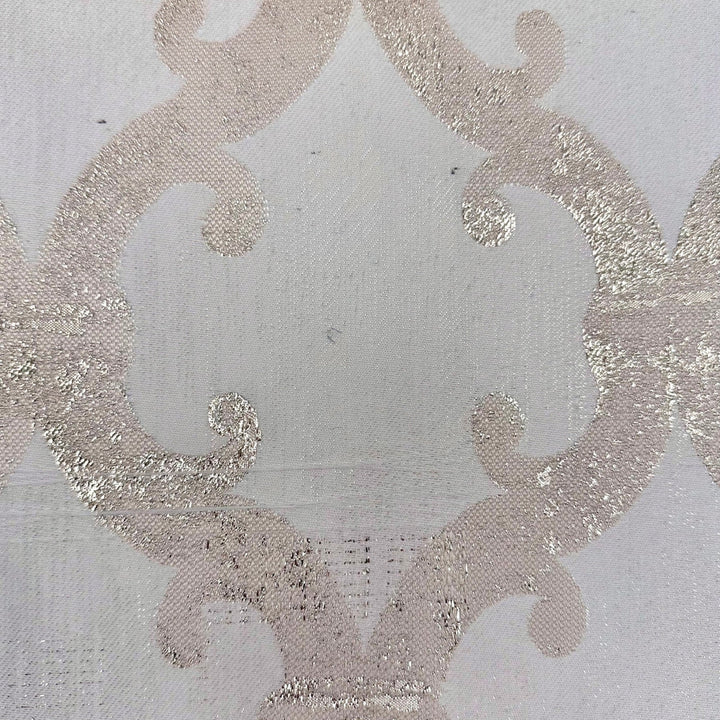 Dazzle Damask Cream by Europatex Designer Fabric Dazzle 100% Polyester 118.00 inches - Swanky Fabrics -