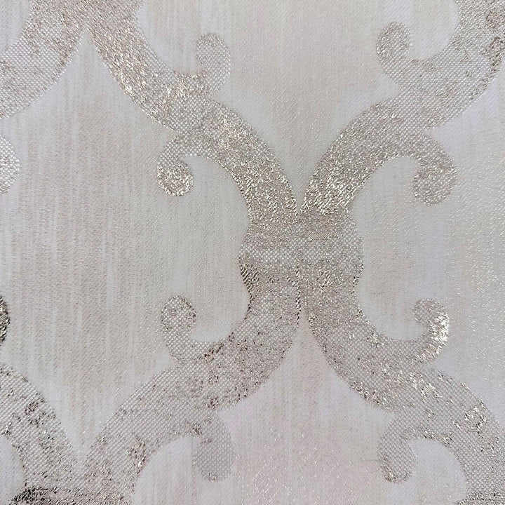 Dazzle Damask Golden White by Europatex Designer Fabric Dazzle 100% Polyester 118.00 inches - Swanky Fabrics -