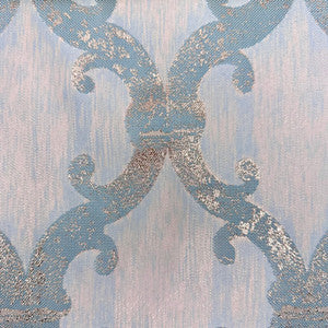 Europatex Fabric Dazzle Damask Teal Gold