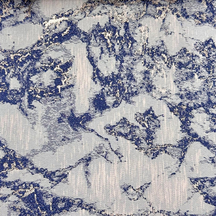 Dazzle Marble Blue Gold by Europatex Designer Fabric Dazzle 100% Polyester 118.00 inches - Swanky Fabrics -