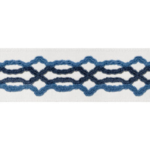 Thibaut Fabric Hartney Tape Bermuda and Navy E12089