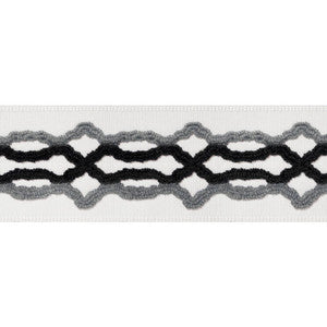 Thibaut Fabric Hartney Tape Flannel and Onyx E12091