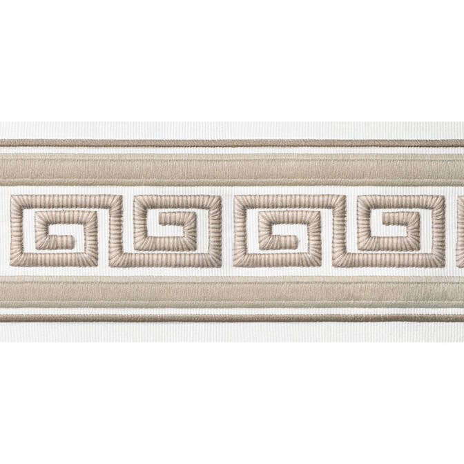 Avenue Tape Linen and Stone E12109 by Thibaut Fabric Thibaut Fabric Avenue Tape Linen and Stone E12109Fabric Tapes & Trims Volume 1 52% Cotton, 48% Spun Poly INDIA </p><p>Repeat: V: 3.75 4 - Fabric Carolina -