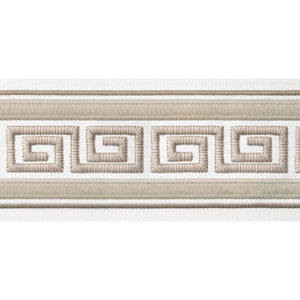 Thibaut Fabric Avenue Tape Linen and Stone E12109