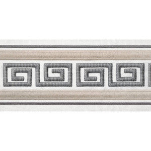 Thibaut Fabric Avenue Tape Linen and Platinum E12110