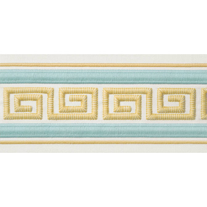 Avenue Tape Mist and Sunshine E12111 by Thibaut Fabric Thibaut Fabric Avenue Tape Mist and Sunshine E12111Fabric Tapes & Trims Volume 1 52% Cotton, 48% Spun Poly INDIA </p><p>Repeat: V: 3.75 4 - Fabric Carolina -