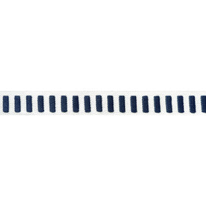Thibaut Fabric Dash Tape Navy on White E12136