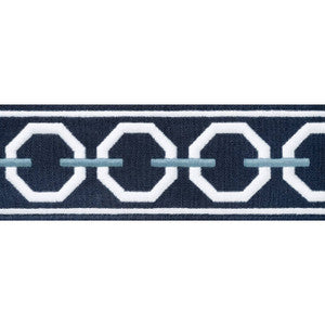 Thibaut Fabric Katonah Tape Navy and Sky E12167