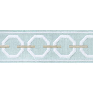 Thibaut Fabric Katonah Tape Mist and Linen E12169