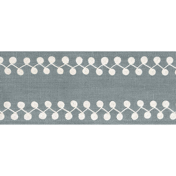 Perla Tape Slate E12226 by Thibaut Fabric Thibaut Fabric Perla Tape Slate E12226Fabric Tapes & Trims Volume 3 63% Linen, 34% Viscose, 3% Spun Poly INDIA </p><p>Repeat: V: 0.5 3.375 - Fabric Carolina -